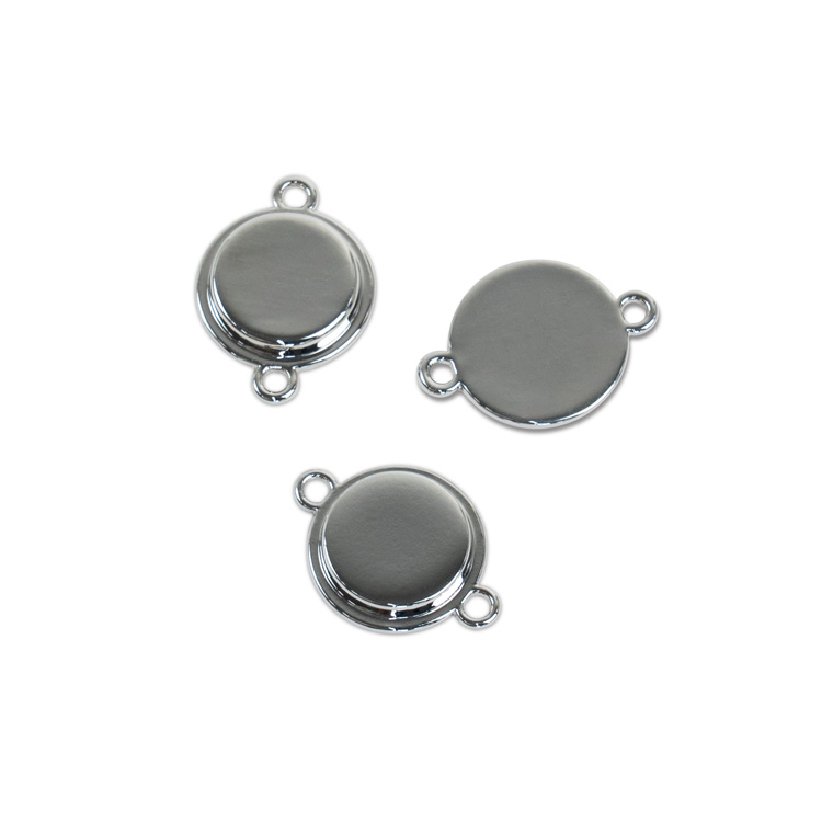 Connect Backparts for 15mm Cover Buttons [シルバー] 3pcs