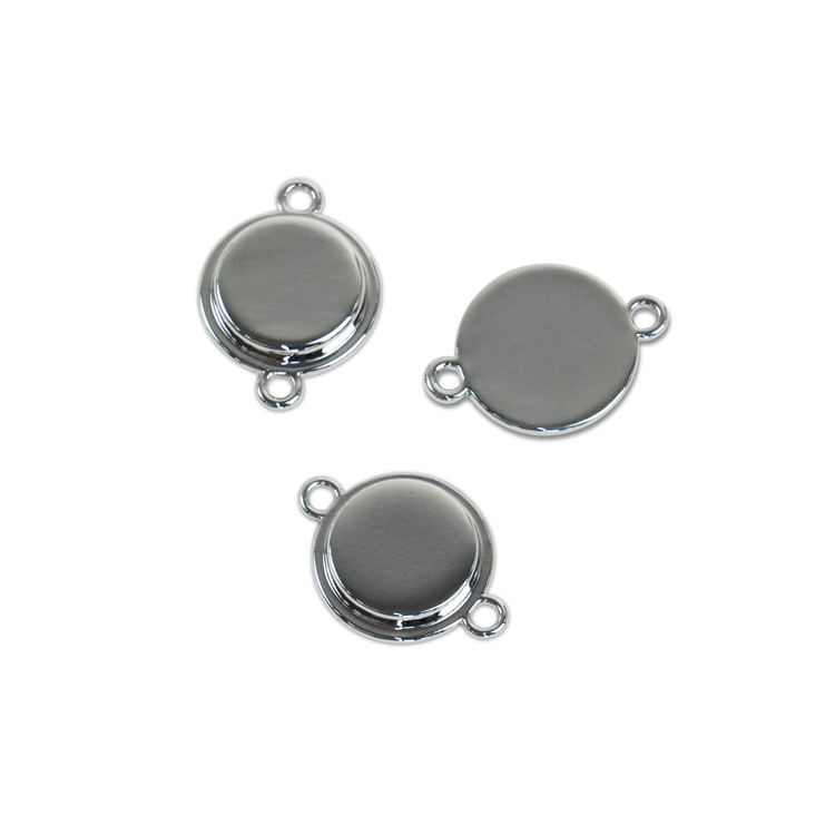 15mm くるみボタン用 コネクトバックパーツ [シルバー] 3個入